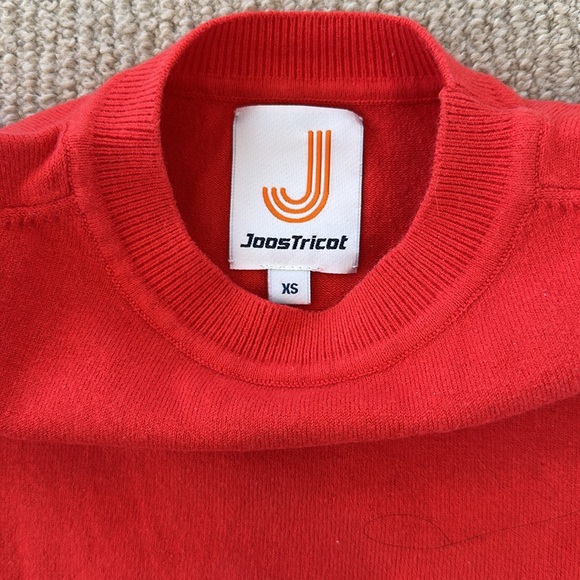 JoosTricot Orange cotton, silk, spandex, nylon crew neck sweater Sz. XS - Picture 3 of 6